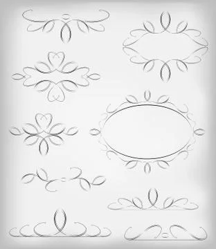 Black and white vector set a lot of design elements and page decoration. EPS10 Illustrazione stock