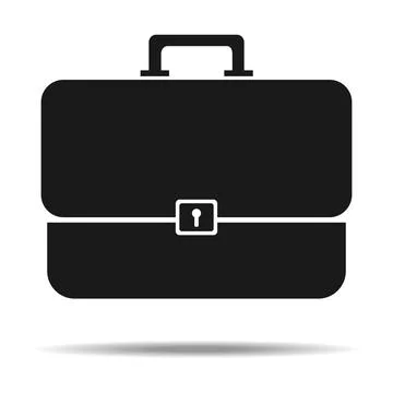 Black and white vector silhouette icon of business briefcase isolated イラスト素材