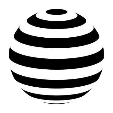 Black and white vector sphere of lines for design of logo Stock Illustration