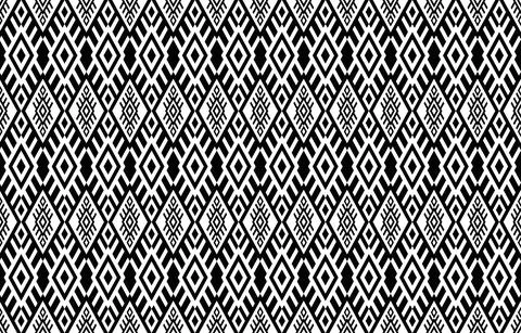 Black and white vector square drawing to be used to print on fabric or other. Stock Illustration