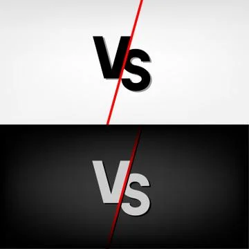 Black and white versus VS letters Stock Illustration