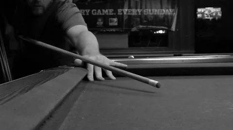 Black and white view of pool game Vídeos de archivo 45357662