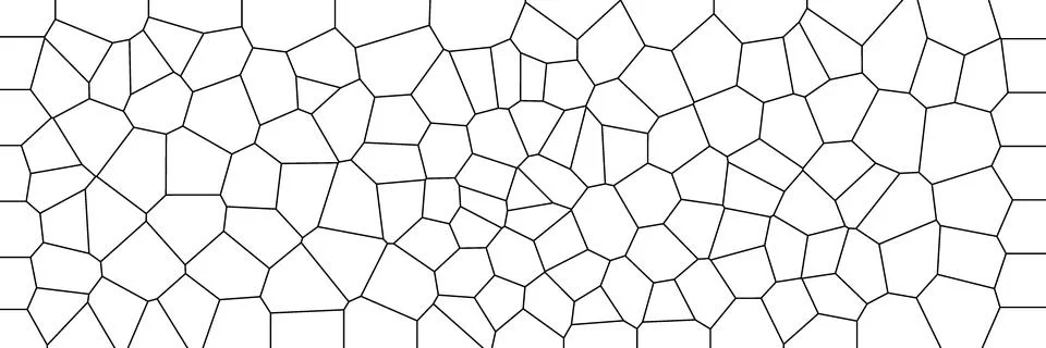 Black and white Voronoi pattern geometric background, Abstract mosaic cell .. Stock Illustration