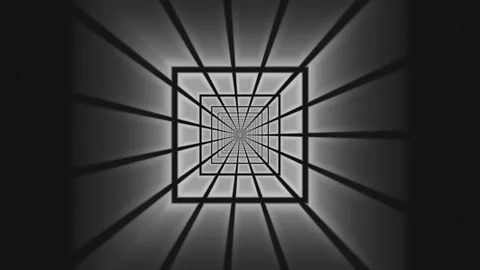 Black and White Vortex Light Rays Seamless Loop Stock Footage 342755586