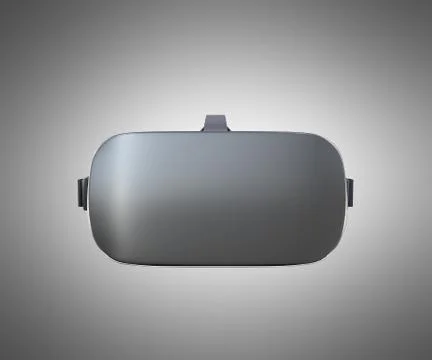 Black and White VR Virtual Reality Headset front Isolated on grey Background  Stock Illustration