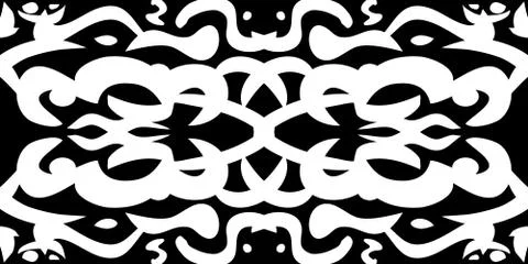 Black and White Wallpaper Pattern Illustrazione stock