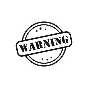 Black and White Warning Stamp Icon Illustrazione stock