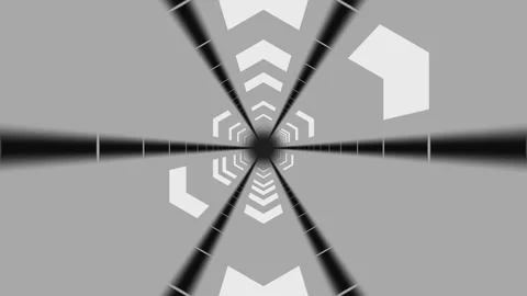 Black and white warped typography tunnel creates visual Vídeos de archivo 342481318