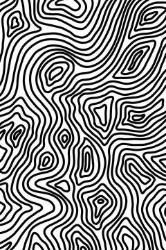 Black and white wave pattern. Abstract background. Vector illustration. Illustrazione stock