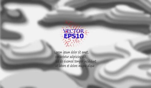 Black and white waveforms blurred - Abstract trendy background. Vector illust Stock Illustration