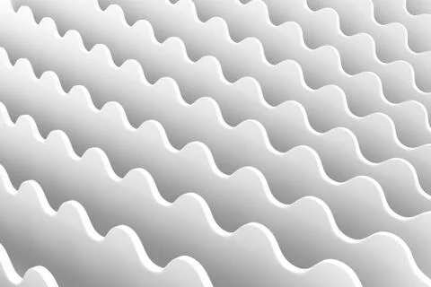 Black and white waves abstract background 3D render illustration Stock Illustration