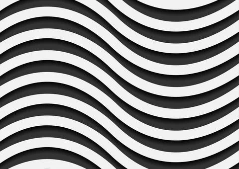 Black and white waves abstract tech minimal background Illustrazione stock