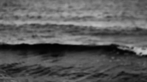 Black and white waves Stock Footage 34641302