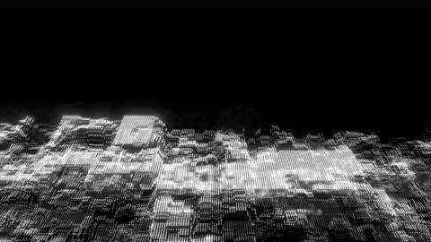 Black and white wavy dot technology background Stock Footage 290820447