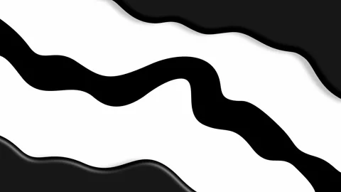 Black and white wavy layers creating a monochromatic liquid abstract Stock Footage 328622912
