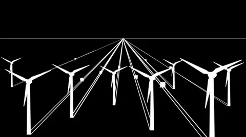 Black and White Wind power Stock Footage 36557387