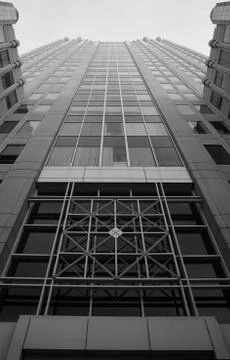 Black and white window skyscraper Stock Photos