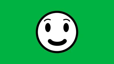 Black and white winking face emoji isolated on green screen Stock Footage 280133165