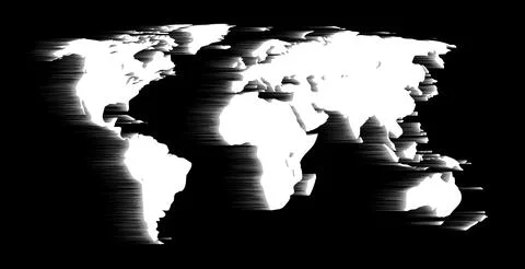 Black and White Word Map, with motion trail effect. Stock Illustration