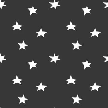 Black and white wrapping paper. Vector seamless geometric pattern with stars. Stock Illustration