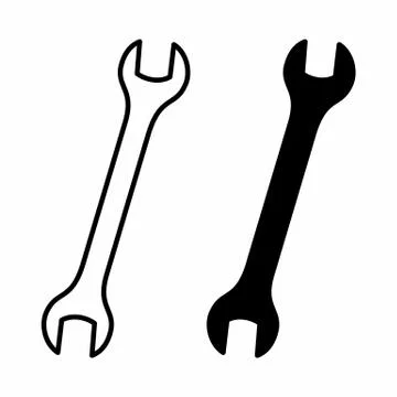 Black and white wrenches Stock Illustration
