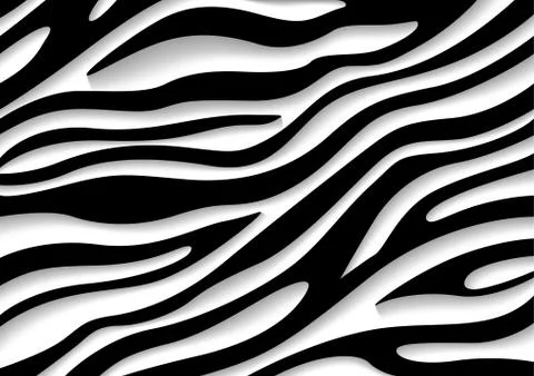 Black and White Zebra Pattern with 3D Effect Stock Illustration