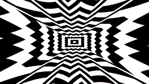 Black and white zebra striped tunnel animation. Infinity look with Stock Footage 334463310