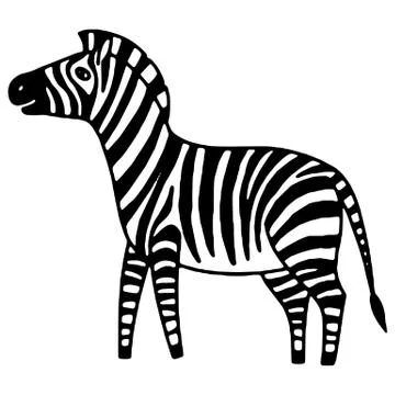 Black and white zebra vector illustration Stock Illustration