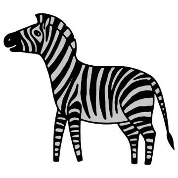 Black and white zebra vector illustration Illustrazione stock