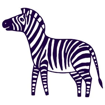 Black and white zebra vector illustration Stock Illustration