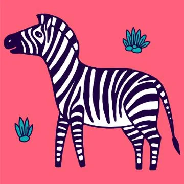 Black and white zebra vector illustration Stock Illustration
