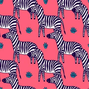Black and white zebra vector illustration Stock Illustration