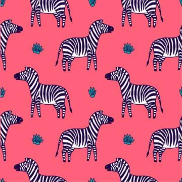Black and white zebra vector illustration Stock Illustration