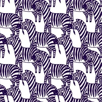 Black and white zebra vector illustration Stock Illustration