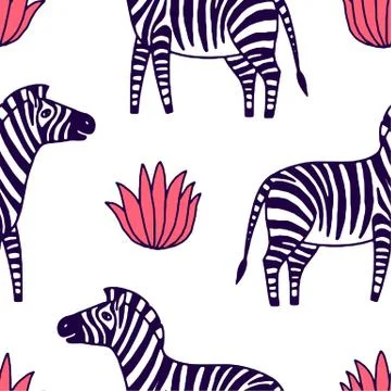 Black and white zebra vector illustration Stock Illustration