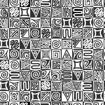 Black and white zentangle pattern without background Stock Illustration