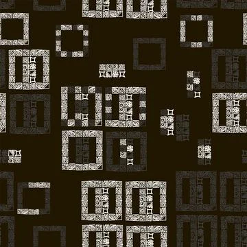 Black and white zentangle pattern without background Stock Illustration