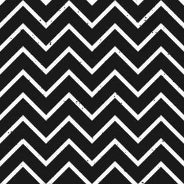 Black and white zigzag seamless pattern with removable grungy texture Illustrazione stock