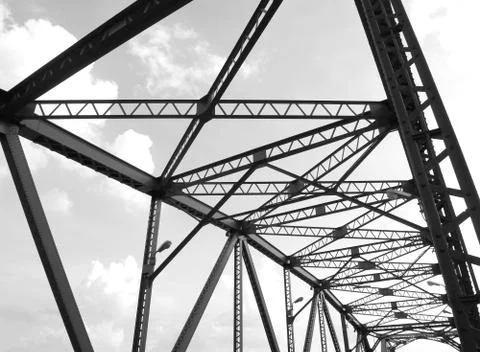 Black and whitel structure of bridge Stock Photos