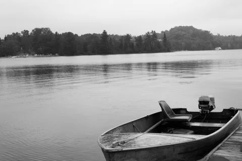 Black and withe boat Stock Photos