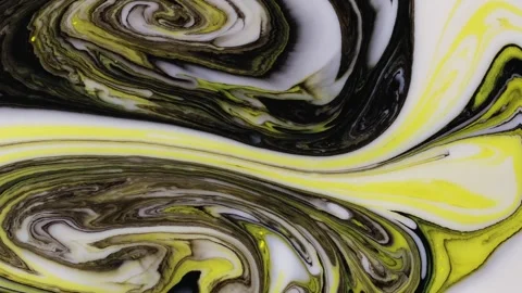 Black and Yellow Abstract Background Fluid Art Acrylic Stock-Footage 290404409