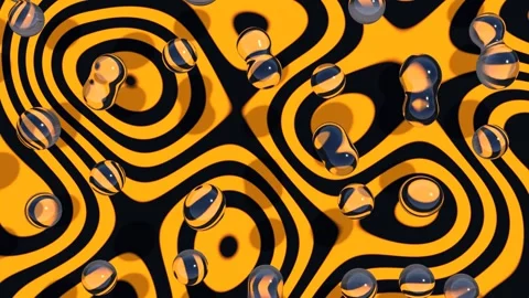A black and yellow abstract pattern with water drops loop animation Stock Footage 276494317