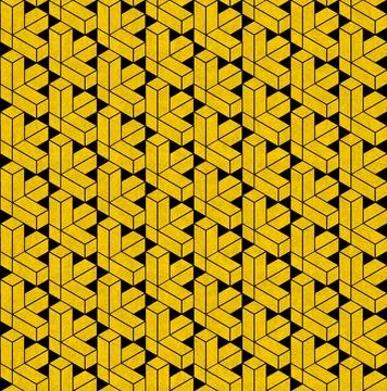 Black and yellow abstract pattern on old concrete surface. 3d rendering Stockillustratie
