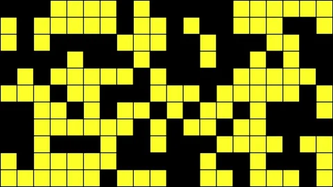 Black and Yellow Animated Grid of Changing Square Tiles with Seamless Loop Vídeo Stock 311992658