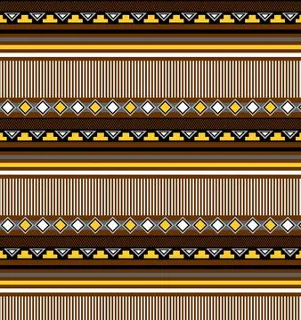 Black and yellow ethnic pattern red background Stock Illustration
