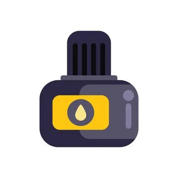 Black and yellow ink bottle for printer cartridge icon Stock Illustration