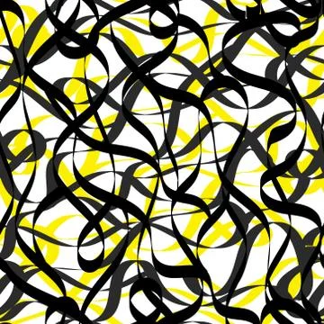 Black and yellow Linear pattern mesh stripes, wavy seamless vector background 스톡 일러스트