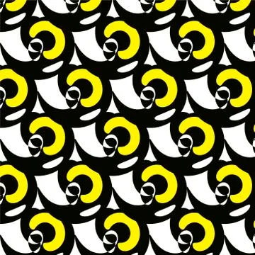 Black and yellow loop pattern Stock Illustration