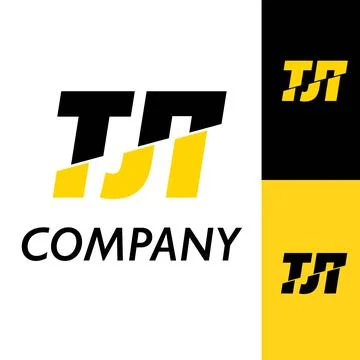 Black and yellow monogram with offset lettering effect Stock Illustration