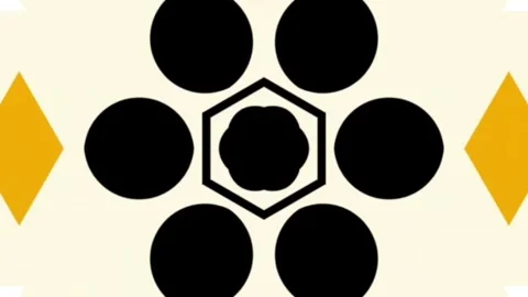 A black and yellow pattern with circles Stock Footage 249236933